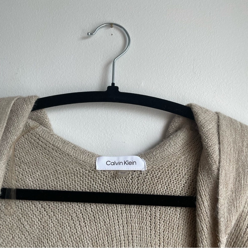 Calvin Klein Beige Poncho Open-front One Size Fits All - Picture 3 of 5